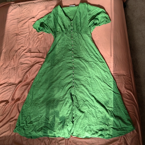 Green Mango Linen Dress - Picture 1 of 5